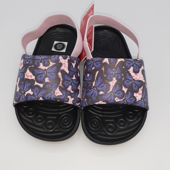 44. NIKE KAWA LITTLE KIDS TODDLER SANDALS SLIDED PINK FOAM BUTTERFLIES 7C NWT - Picture 3 of 4